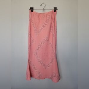 VTG! Y2K XOXO Pink Bandana Print Fit & Flare Midi Retro Skirt SZ M